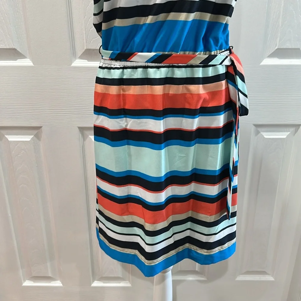 Banana Republic Striped Sleeveless Dress with Belt Size 8 - Picture 3 of 9